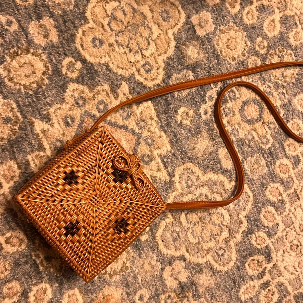 Straw Rattan Natural Handwoven Square Crossbody